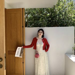 Slightly Chubby Summer Sweetness Backless Spaghetti Strap Dress in French Polka Dot - Plus Size Long Beach Vacation Dress