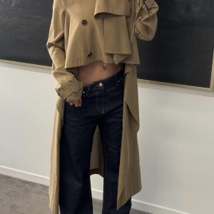 Slightly Curved Low-Rise Tencel Jeans - Fade Resistant, Straight Leg Design for Y2K and 90s Style Enthusiasts