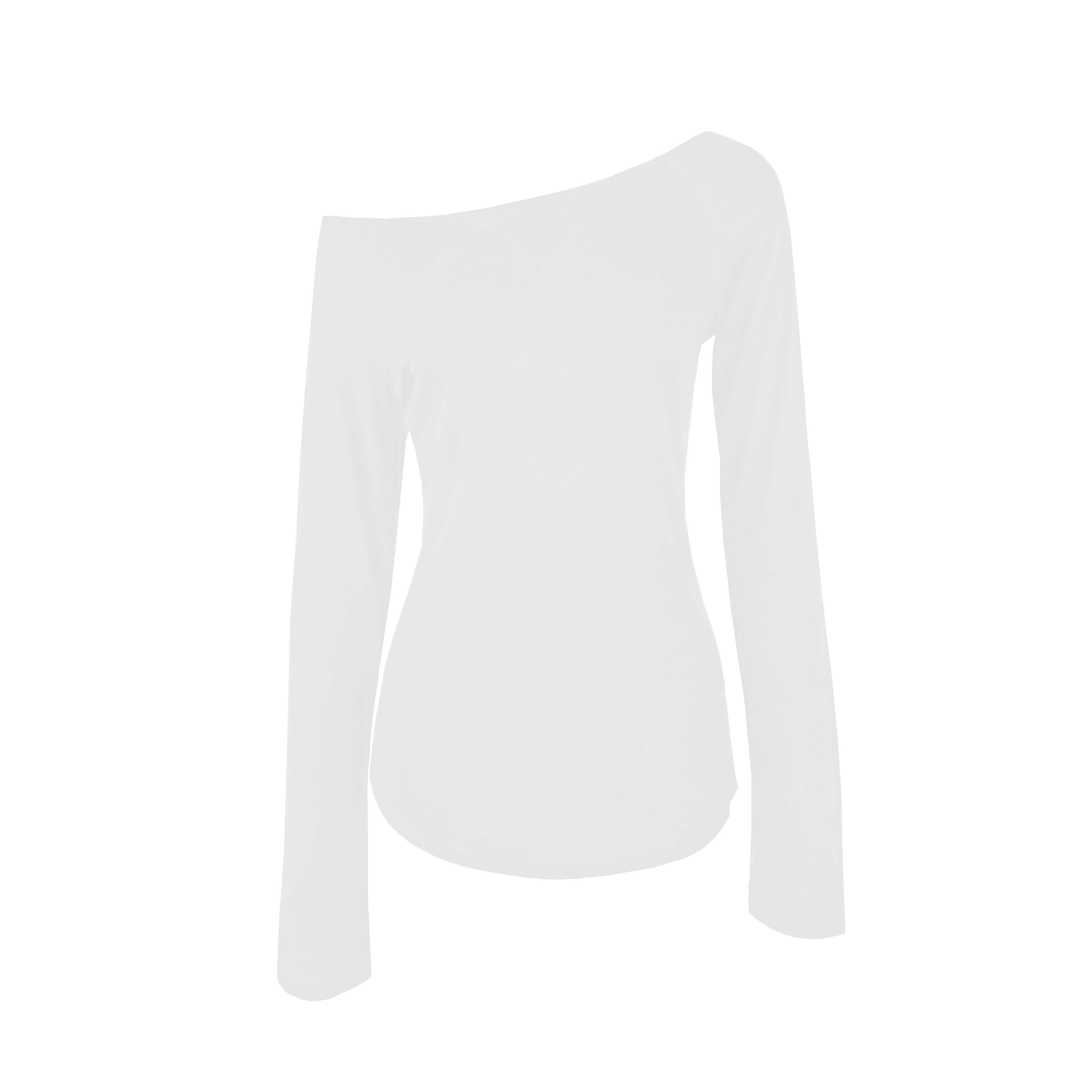 Slightly Sheer Off-Shoulder Long Sleeve Top - Relaxed Fit, Casual Chic Style, Perfect for Y2K and Korean Fashion Trends