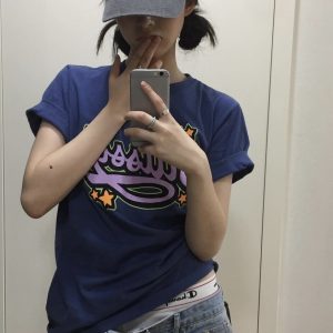 Slim-Fit Cartoon Pattern Short Sleeve T-Shirt for Women - Korean Niche Design, Summer Style, Pure Cotton Fashion Top