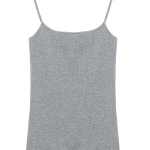 Slim-Fit Cotton Ribbed Camisole Tank Top, Thin Strap Sleeveless Summer Essential, Stretchy Layering Piece