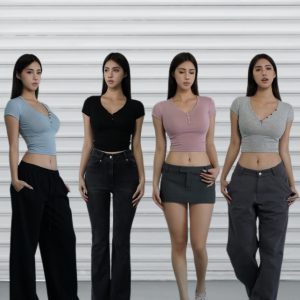 Slim Fit Short Sleeve Buttoned T-Shirt - Versatile Basic Top for Everyday Wear, Perfect for Casual and Smart-Casual Styles