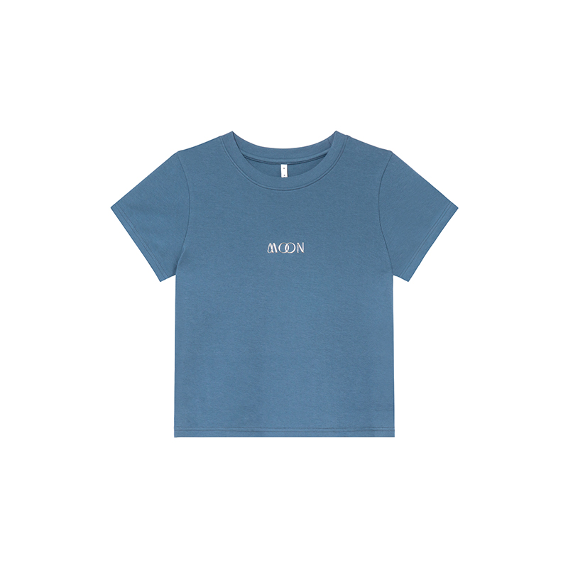 Slim Fit Short Sleeve T-Shirt for Women - Three-Dimensional Metal Letter Design - Summer 2025 Style - Casual Chic Fashion