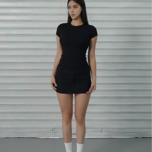 Slim Fit Shoulder Sports Short-Sleeve T-Shirt - Athletic Base Layer Top for Active Wear, Casual Style