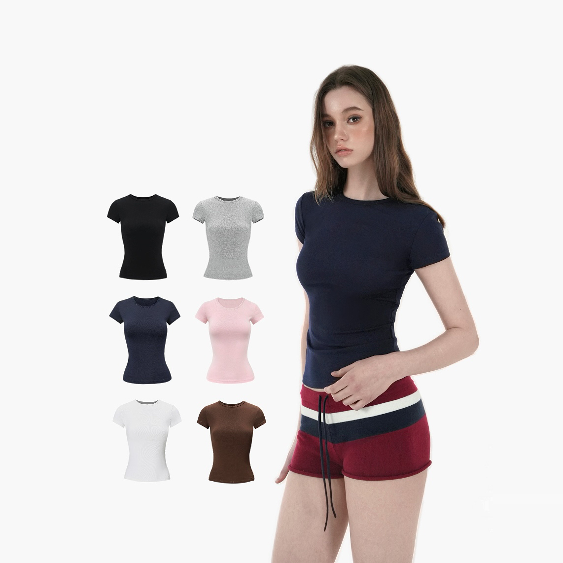 Slim Fit Shoulder Sports Short-Sleeve T-Shirt - Athletic Base Layer Top for Active Wear, Casual Style
