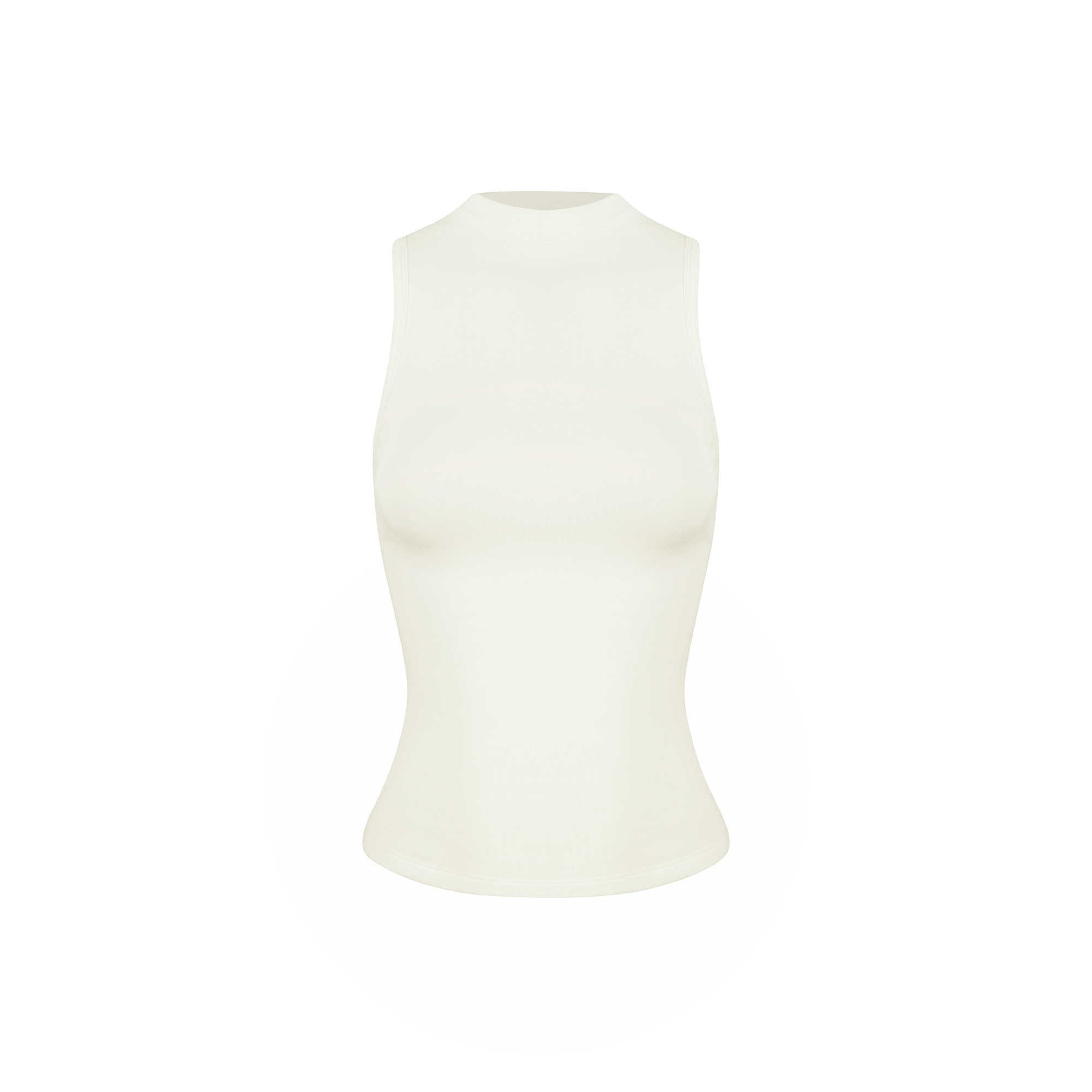 Slim-Fit Stretchy Sleeveless Vest with Half-High Collar - Basic Essential for 90s Y2K Style Fashion