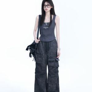 Slim Fit Summer American Style Sexy Girl Tank Top - Flattering Sports Top for Y2K and Casual Wear