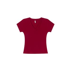 Slim Fit V-Neck Raglan T-Shirt for Women - Summer 2025, Chicken Heart Collar, Casual Style, Trendy Short Sleeve Top