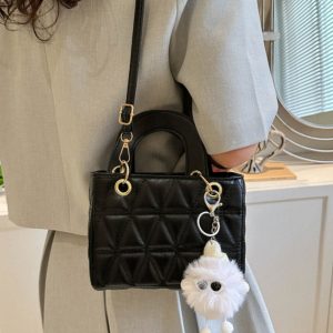 Small Diamond-Pattern Mini Bucket Bag for Women - Trendy Summer 2025 Crossbody Handbag for Commuting and Everyday Style