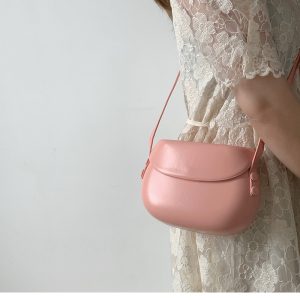 Small Textured Saddle Bag - Versatile Minimalist Crossbody Mobile Phone Bag for Women - Trendy Shoulder Purse