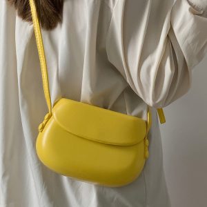 Small Textured Saddle Bag - Versatile Minimalist Crossbody Mobile Phone Bag for Women - Trendy Shoulder Purse