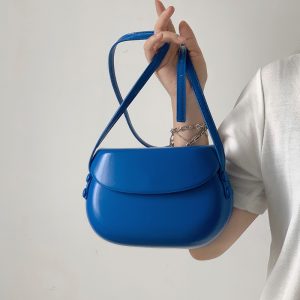 Small Textured Saddle Bag - Versatile Minimalist Crossbody Mobile Phone Bag for Women - Trendy Shoulder Purse