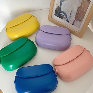 Small Textured Saddle Bag - Versatile Minimalist Crossbody Mobile Phone Bag for Women - Trendy Shoulder Purse