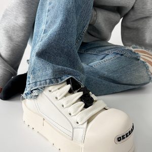 Smiley Face Sneakers for Men and Women, American High Street Chunky Shoes, Cute Mickey Design for Couples