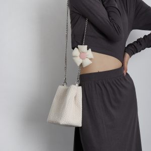 Soft Floral Woven Bucket Handbag - Cute 2024 Spring/Summer Crossbody Bag with Wheat Ear Design