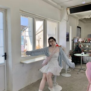 Soft-Focus Cloud Plus-Size Long Sleeve Cardigan - Moisturizing Milk Candy Smoothie Style for a Cozy Look