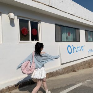 Soft-Focus Cloud Plus-Size Long Sleeve Cardigan - Moisturizing Milk Candy Smoothie Style for a Cozy Look