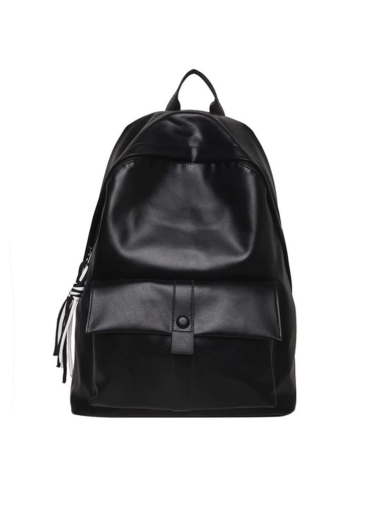 Soft Leather Backpack - Minimalist Large Capacity Travel Bag, Waterproof Design for Students, Korean Style Fashion Essentials Soft Leather Backpack - Minimalist Large Capacity Travel Bag, Waterproof Design for Students, Korean Style Fashion Essentials