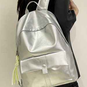 Soft Leather Backpack - Minimalist Large Capacity Travel Bag, Waterproof Design for Students, Korean Style Fashion Essentials