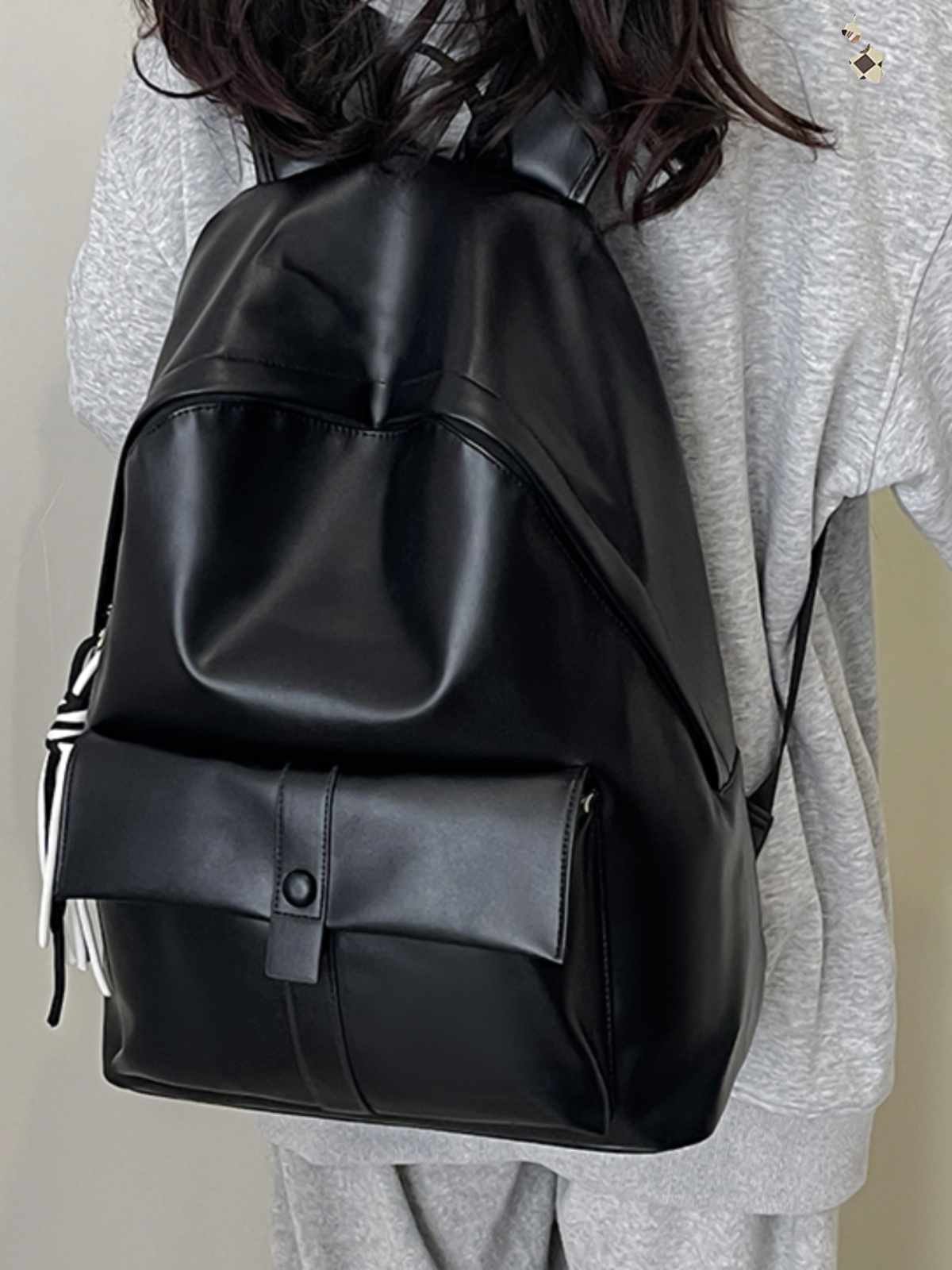 Soft Leather Backpack - Minimalist Large Capacity Travel Bag, Waterproof Design for Students, Korean Style Fashion Essentials Soft Leather Backpack - Minimalist Large Capacity Travel Bag, Waterproof Design for Students, Korean Style Fashion Essentials