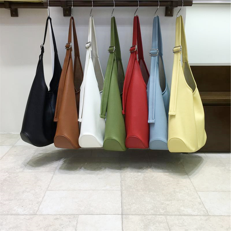 Soft Leather Underarm Bag - Large Capacity Commuter Tote in Lazy Style for Spring Summer - Versatile Shoulder Crossbody Bag