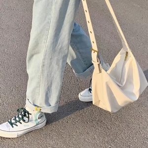 Soft Leather Wide Strap Crossbody Tote Bag for Women - Large Capacity, Perfect for Spring/Summer College Commutes