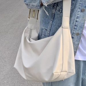 Soft Leather Wide Strap Crossbody Tote Bag for Women - Large Capacity, Perfect for Spring/Summer College Commutes