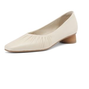 Soft Leather Women's Summer Loafers - Italian Sheepskin Low-Heeled Square-Toe Chunky Heel Slip-Ons for Comfort and Style