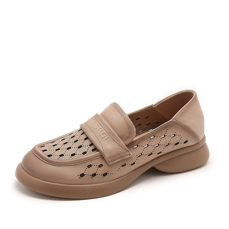 Soft-Soled Italian-Style Flats for Spring/Summer - Comfortable Hollow Genuine Leather Shoes Soft-Soled Italian-Style Flats for Spring/Summer - Comfortable Hollow Genuine Leather Shoes
