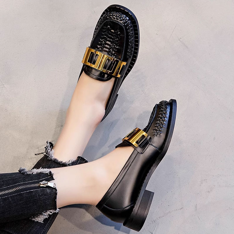 Soft-Soled Italian-Style Women's Leather Shoes - Trendy 3 cm Cowhide Slip-Ons for Comfort and Style