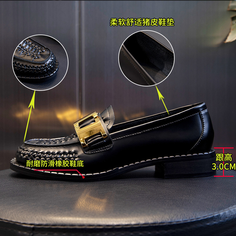 Soft-Soled Italian-Style Women's Leather Shoes - Trendy 3 cm Cowhide Slip-Ons for Comfort and Style Soft-Soled Italian-Style Women's Leather Shoes - Trendy 3 cm Cowhide Slip-Ons for Comfort and Style