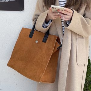 Soft Texture Large Capacity Shoulder Tote Bag for Women - Casual Commuting Crossbody Style