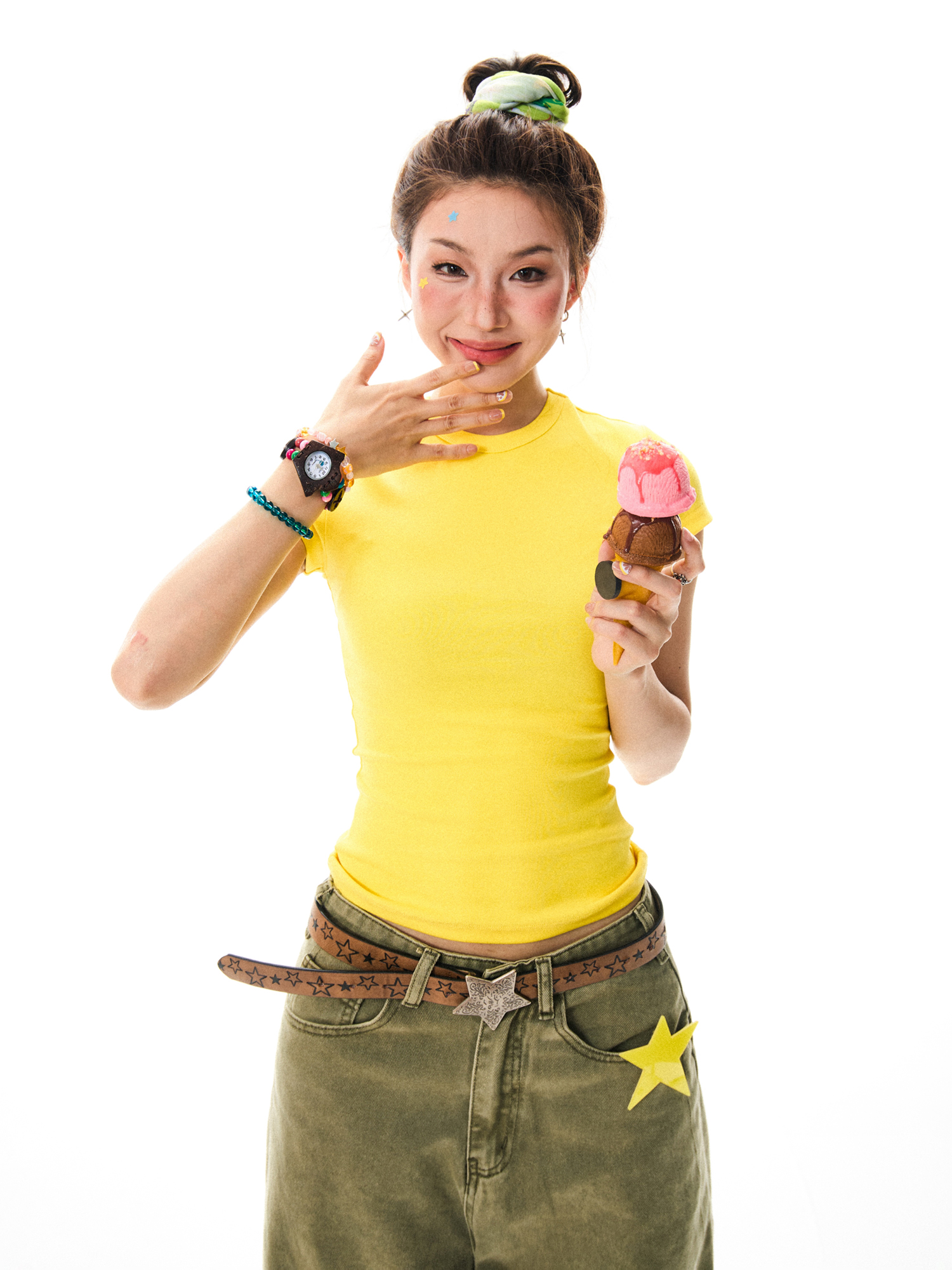 Solid Color Pink Cropped T-Shirt for Women - Short Sleeve, Slim Fit, Spicy Girl Style, Summer Essential Solid Color Pink Cropped T-Shirt for Women - Short Sleeve, Slim Fit, Spicy Girl Style, Summer Essential