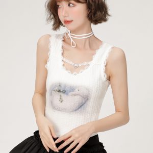 Spicy Girl Camisole with Lace Trim - Women's Summer Slim-Fit Top in American Style - Trendy Casual Fashion