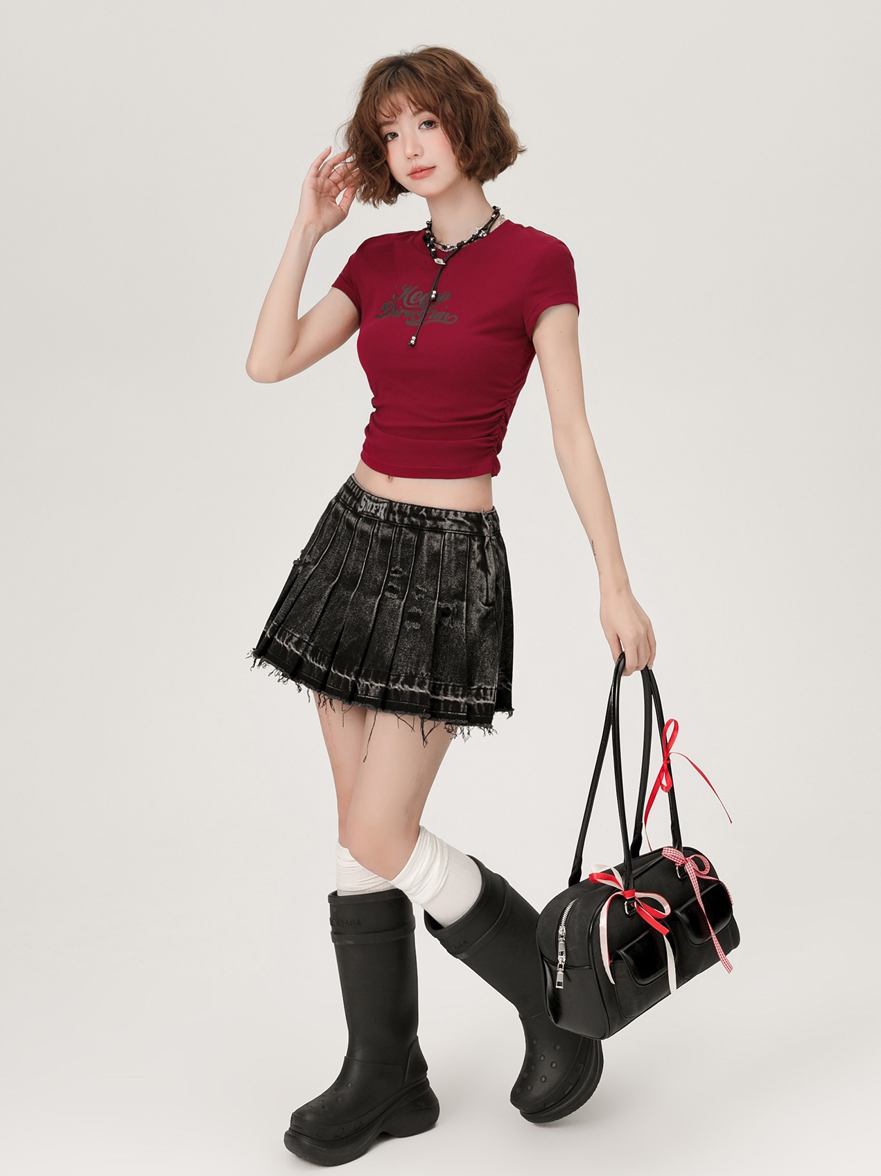 Spicy Girl Cropped Short Sleeve T-Shirt for Women, Slim Fit Summer Style, Sweet and Cool Casual Top Spicy Girl Cropped Short Sleeve T-Shirt for Women, Slim Fit Summer Style, Sweet and Cool Casual Top