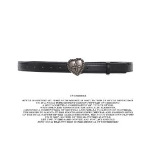 Spicy Girl Cross Heart Metal Thin Belt - Trendy Niche Accessory for 90s and Y2K Fashion Styles