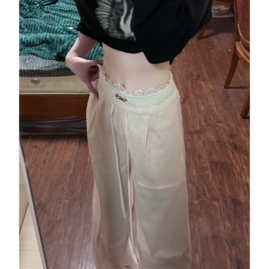 Spicy Girl Lace Patchwork Striped Cargo Pants for Women - Loose Straight Wide-Leg Hip-Hop Casual Sports Trousers