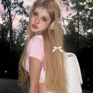 Spicy Girl Letter Foam Slim Fit Short Sleeve T-Shirt for Women - Summer American Style Flattering Top, Niche Fashion Trend