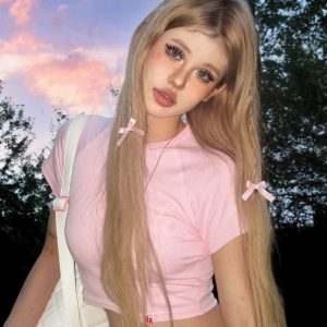 Spicy Girl Letter Foam Slim Fit Short Sleeve T-Shirt for Women - Summer American Style Flattering Top, Niche Fashion Trend