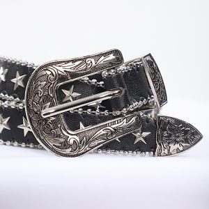 Spicy Girl Metal Work Belt - American Style Niche Design with Star Accents for Trendy 90s and Y2K Fashion