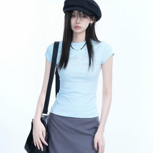 Spicy Girl Slim-Fit Short Sleeve T-Shirt - 