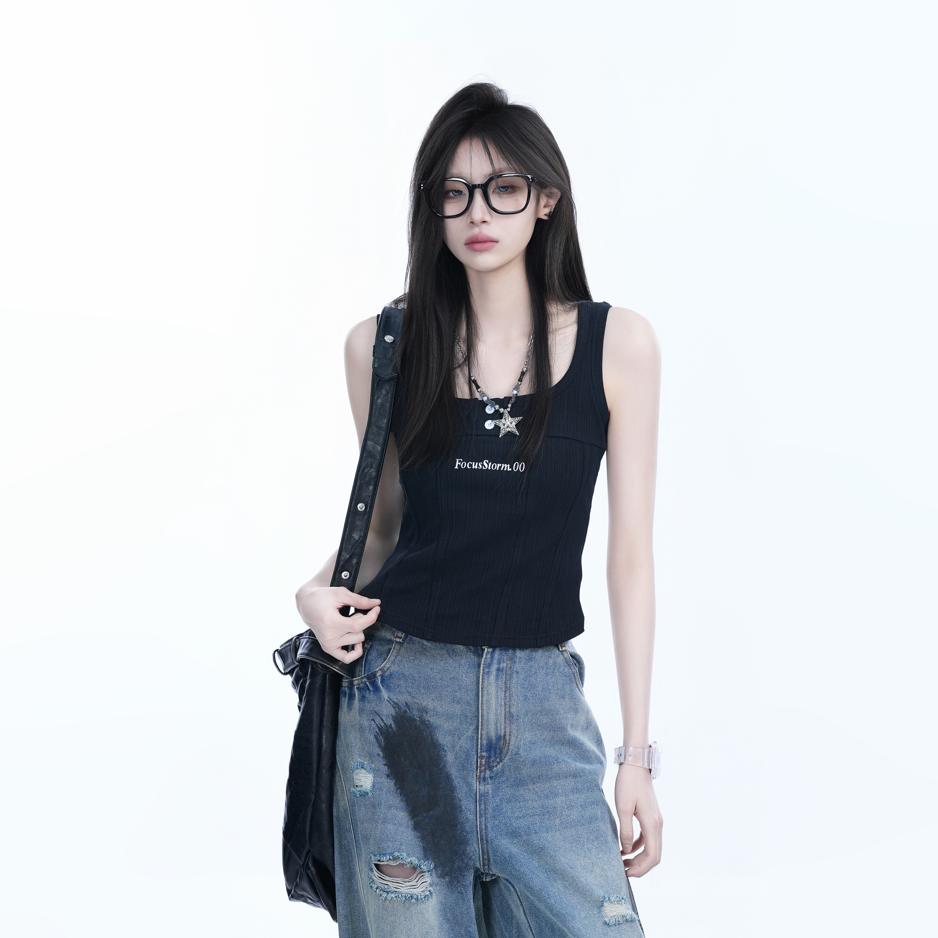 Spicy Girl Tank Top for Women - American-Style Slim Fit, Unique Design for Layering, Casual Streetwear