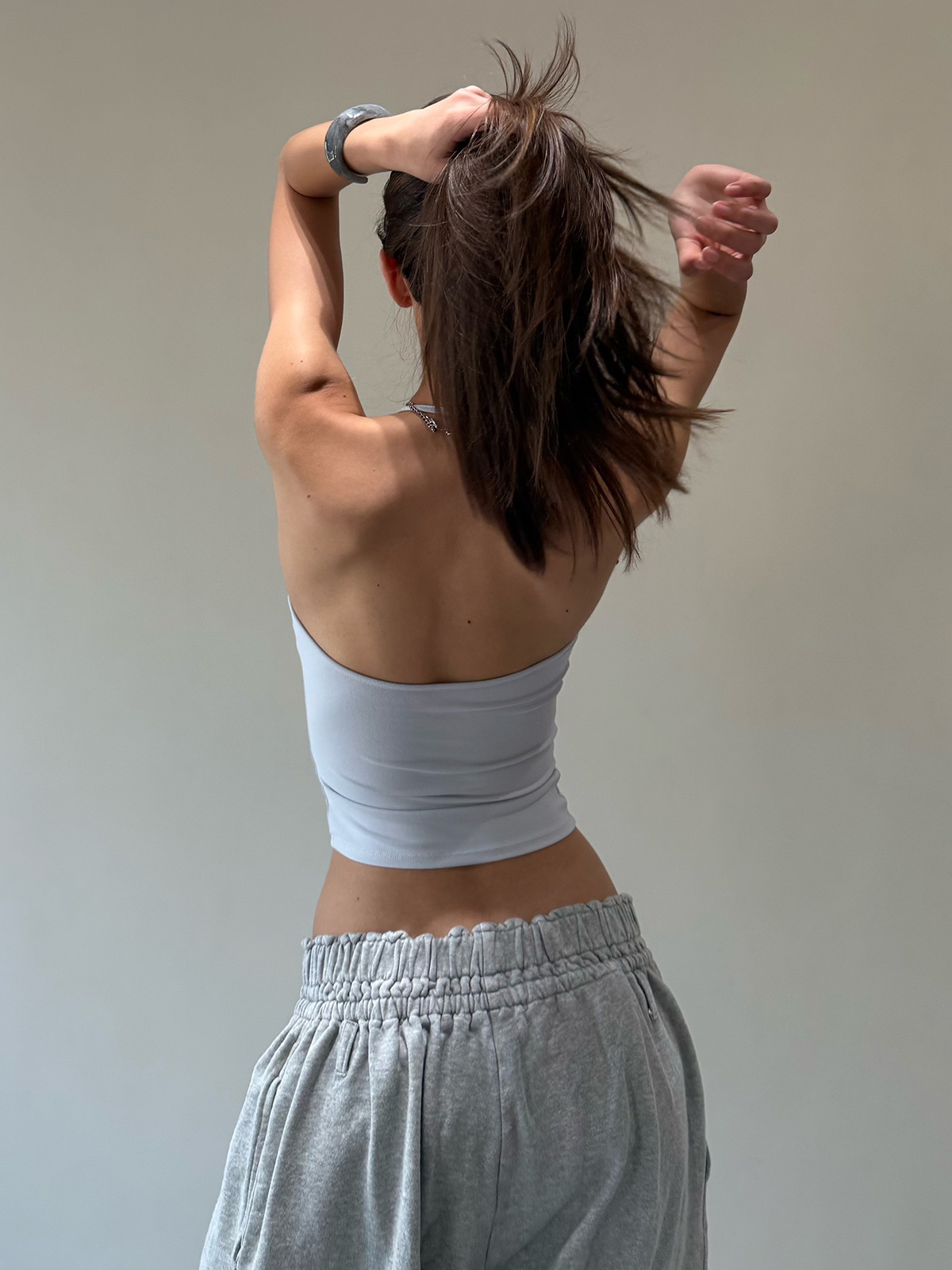 Spoon-Shaped Round Neck Semi-Backless Vest - Basic Hacker Comfort Zone Waist-Defining Top for Y2K and Korean Style Fashion Spoon-Shaped Round Neck Semi-Backless Vest - Basic Hacker Comfort Zone Waist-Defining Top for Y2K and Korean Style Fashion