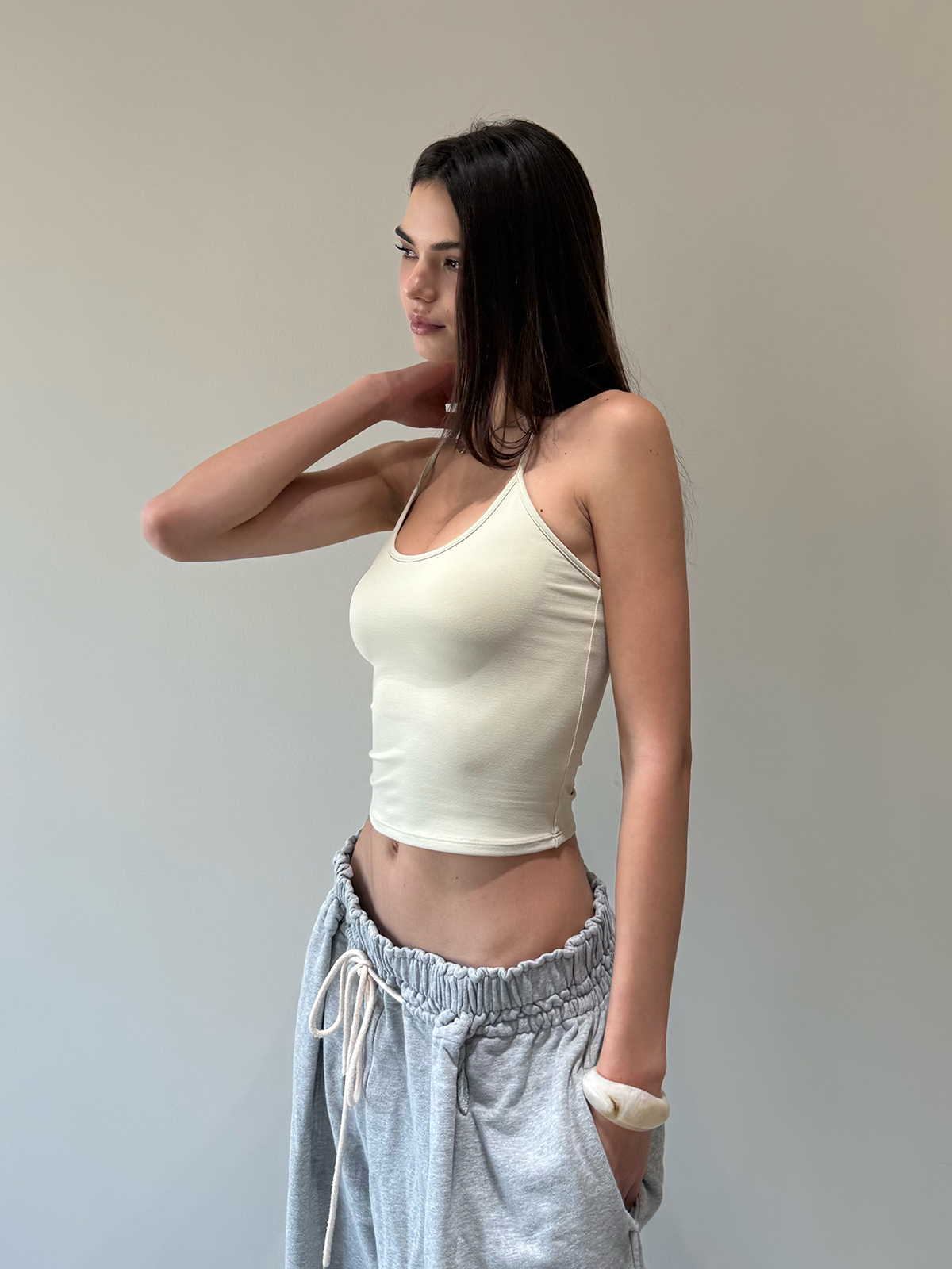 Spoon-Shaped Round Neck Semi-Backless Vest - Basic Hacker Comfort Zone Waist-Defining Top for Y2K and Korean Style Fashion Spoon-Shaped Round Neck Semi-Backless Vest - Basic Hacker Comfort Zone Waist-Defining Top for Y2K and Korean Style Fashion