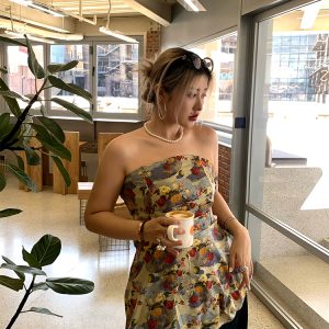 Spring Floral Strapless Camisole - Irregular Waist-Defining Design for Women - Trendy Y2K Style Top