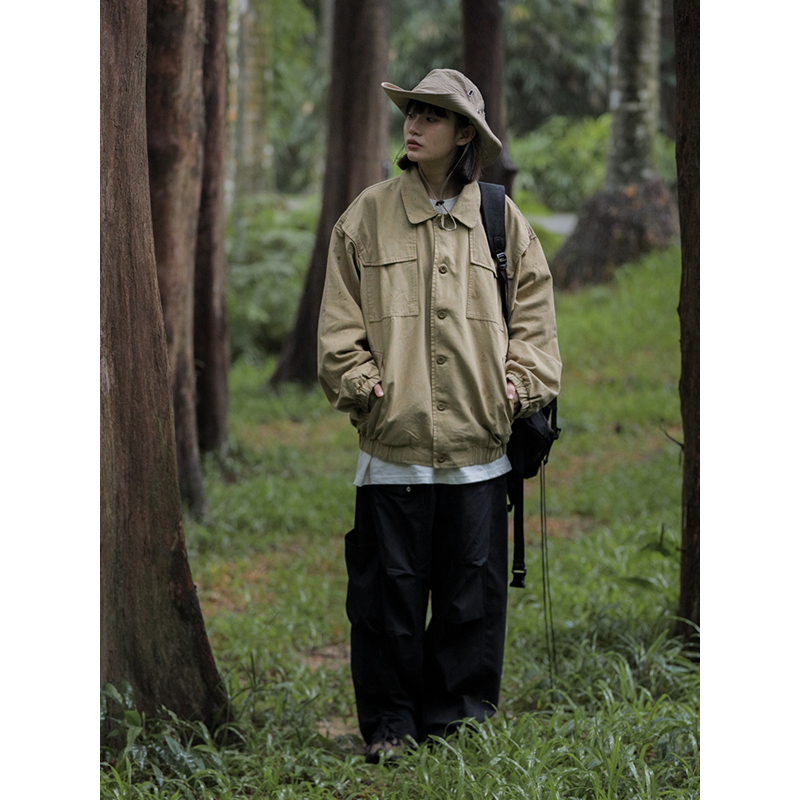 Spring Japanese City Boy Loose Shirt Jacket for Women - Vintage Workwear Style Versatile Coat for Men, Casual Streetwear Fashion