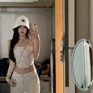 Spring Milk Flavored Jacquard Denim Pants for Women, High-End Slim Fit White Straight Leg Summer Trousers