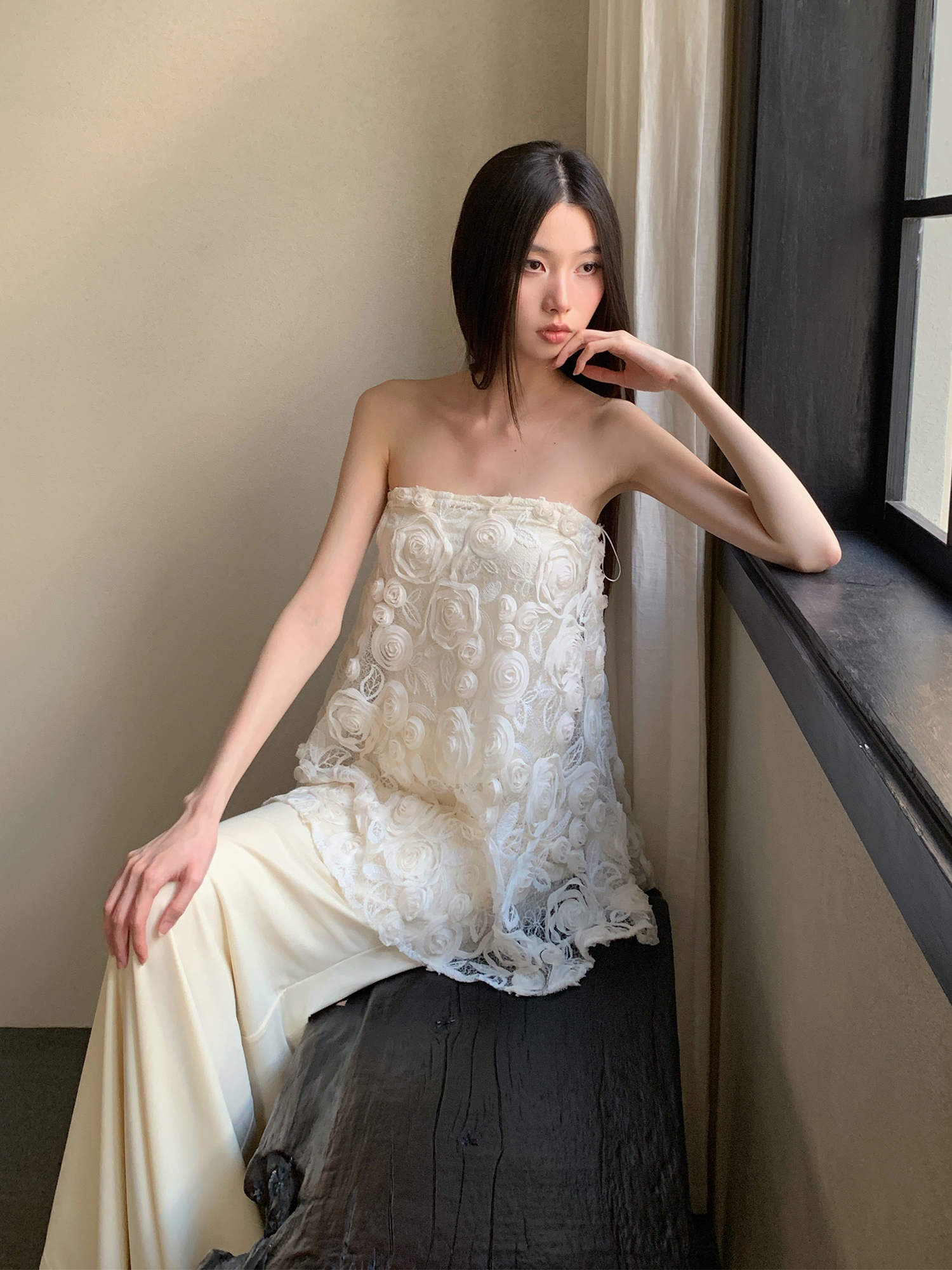 Spring Ode 3D Rose Embroidery Floral Sequin Strapless A-Line Mermaid Dress with Tulle Set - Perfect for Weddings and Parties Spring Ode 3D Rose Embroidery Floral Sequin Strapless A-Line Mermaid Dress with Tulle Set - Perfect for Weddings and Parties