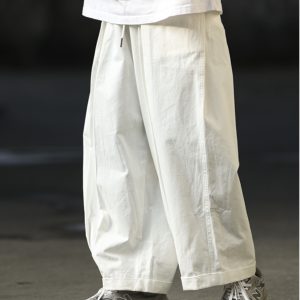 Spring Retro Draped Work Pants for Men - Trendy Loose Straight Casual Long Pants in American Style