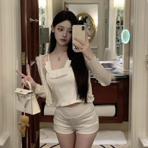 Spring Summer Ruffled Short Cardigan - Ice Silk Sun Protection Jacket for Women - Lightweight, Breezy Style